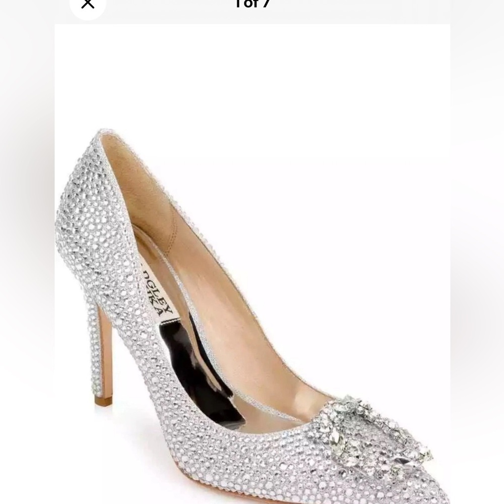Badgley Mischka Cher ll silver crystal Pumps 10